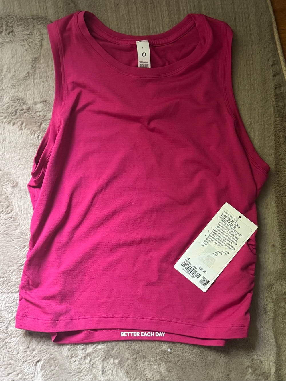 lululemon athletica Hot Pink Scoop Neck Performance Tank